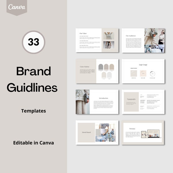 Brand Guidelines , Brand Style Guide, Editable in Canva, Branding Kit, Brand Identity, Presentation Template, Brand Strategy, Business Plan