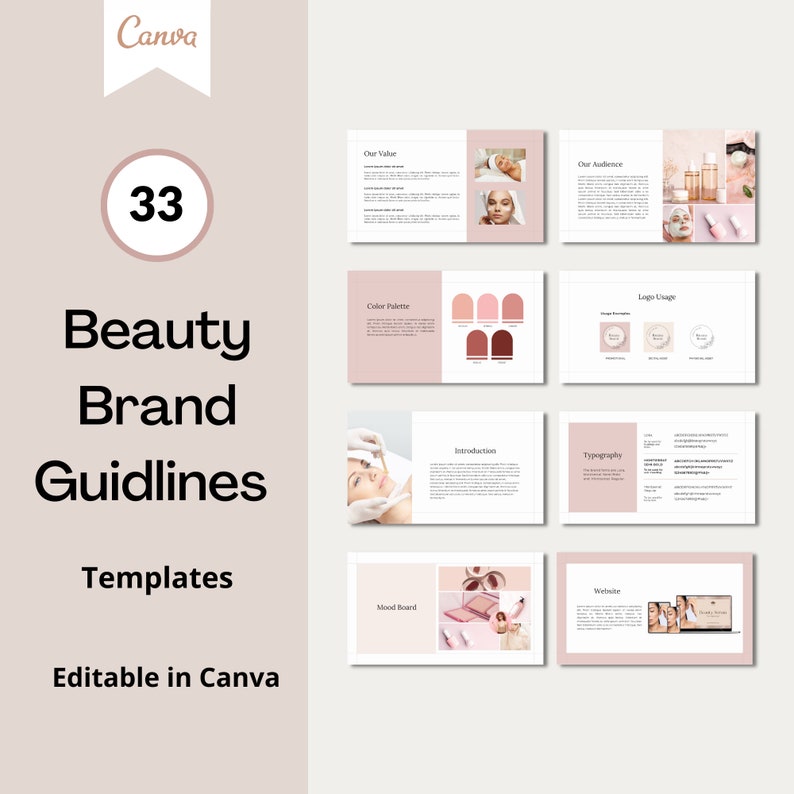 Pretty Brand Guidelines.pdf Beauty Brand Guidelines, Skincare Brand Guidelines, Beauty Branding ...