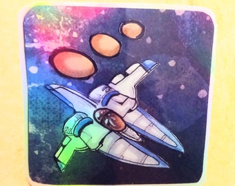 Gradius holographic sticker, Vic Viper