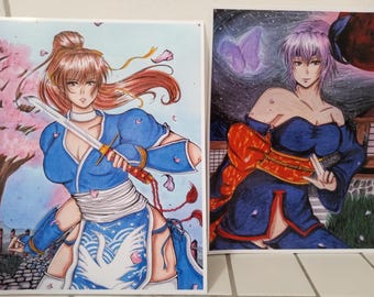 Kasumi, Ayane fan art prints, glossy 8.5 x 11