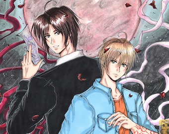 Tsuzuki and Hisoka fanart glossy print, Yami no Matsuei