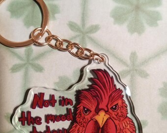Moody rooster keychain