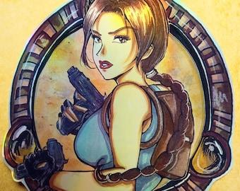 Lara sticker, TR1 holographic sticker