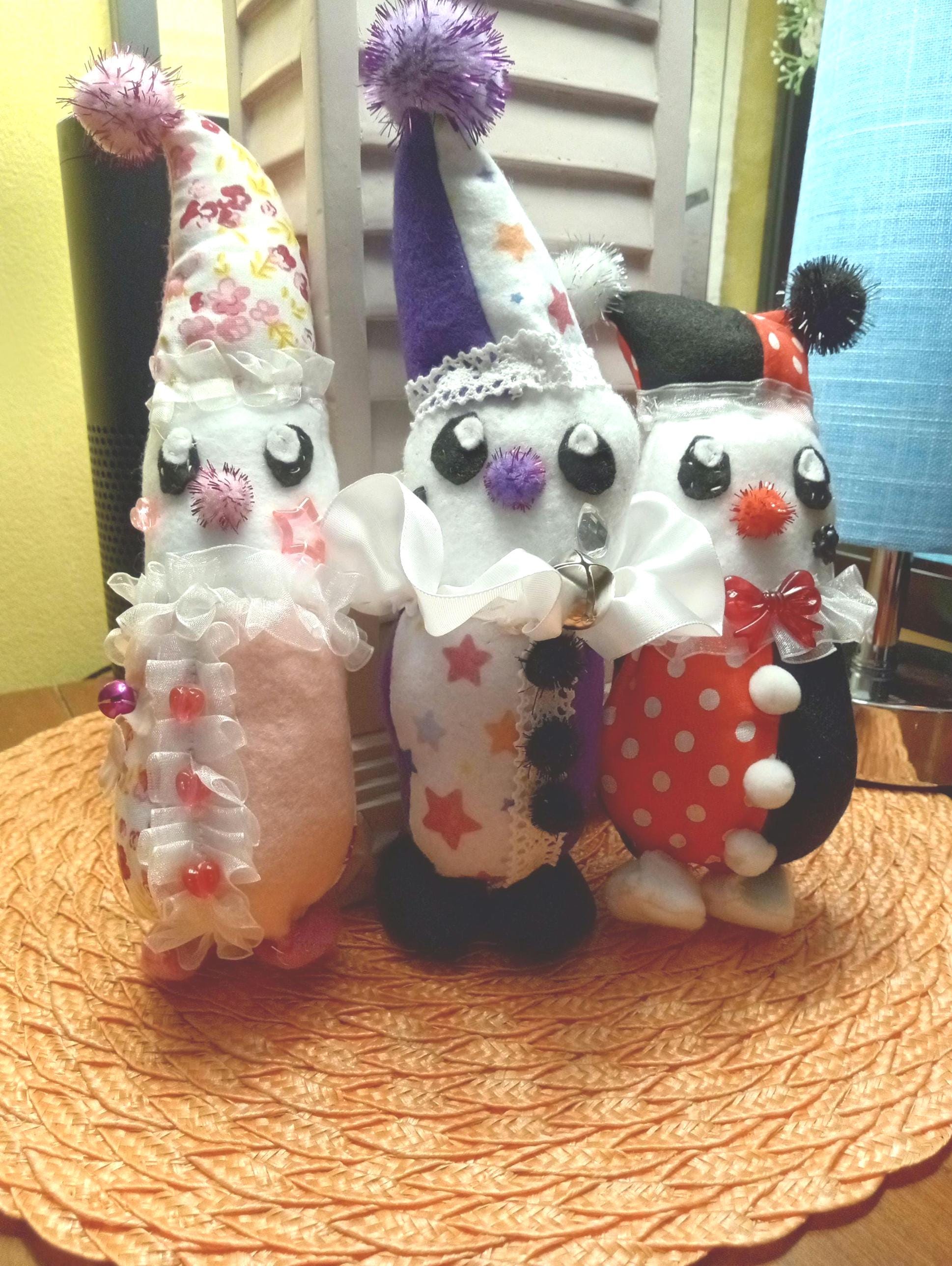 紫、ピンク、赤のピエロのぬいぐるみ - Etsy 日本
