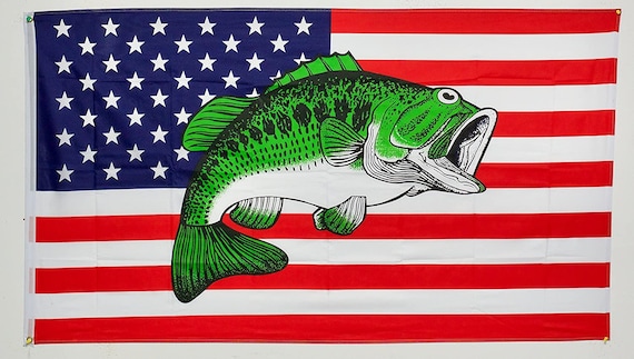 USA Bass United States Fish Fisher-man Flag Banner 3x5 Feet