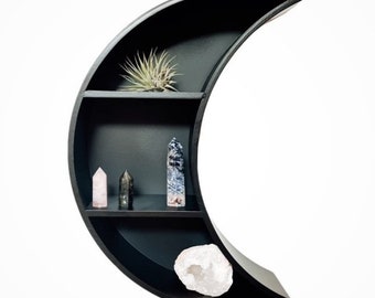 Crescent Moon Shelf for Crystals  - Boho Nursery Decor - Moon-Shaped Décor