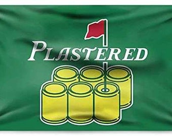 Plastered Flag 3x5 feet Masters golf Beer bar frat man cave banner college dorm