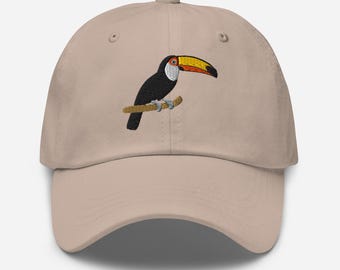 Toco Toucan Hat Embroidered Tropical Bird Baseball Cap Summer Hat for Men Women