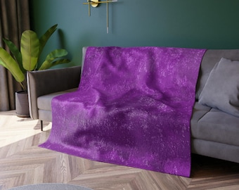 Crushed Velvet Blanket, Orchid Purple Soft and Cozy Couch Throw Blanket Home Decor Bedroom Accent Gift Idea