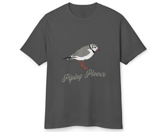 Piping Plover Graphic Tee, Bird Lover Shirt, Beach Shirt, Nature Lover Gift, Unisex Garment-Dyed Heavyweight Cotton T-Shirt