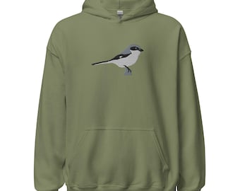 Loggerhead Shrike Embroidered Unisex Hoodie