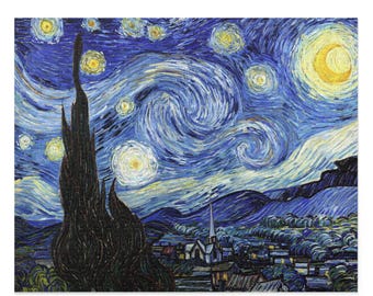 Van Gogh Starry Night Jigsaw Puzzle 500 pcs - 20" × 16" Art Puzzle for Adults & Kids, Unique Collectible Gift