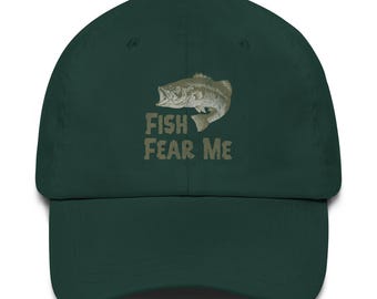 Fish Fear Me Hat – Funny Fishing Dad Hat, DTF Printed Angler Cap, Adjustable Strapback