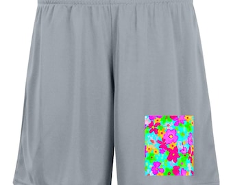 Pantalones cortos de entrenamiento con entrepierna de 7 pulgadas que absorben la humedad para mujer Pop Floral