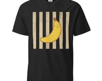 Retro Banana and Stripes Unisex garment-dyed heavyweight t-shirt