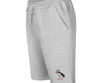 Puffin Embroidered Seabird Men's fleece shorts