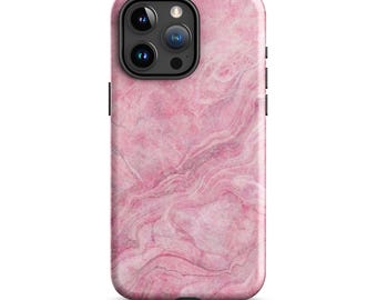 Faux Pink Marble Phone Case Tough Case for iPhone® 11 - 15 Pro