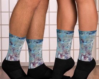 Cozy Cushioned Socks Abstract Whisper Original Art Design Unisex Adult