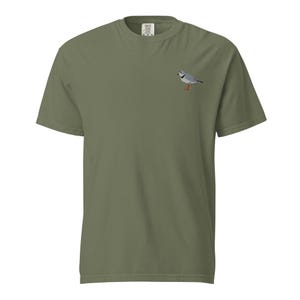 Piping Plover Embroidered Bird Unisex garment-dyed heavyweight t-shirt