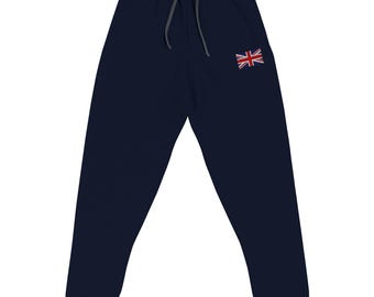 Embroidered Union Jack Joggers Unisex British Flag Sweatpants Casual Streetwear Pants