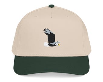 American Bald Eagle Embroidered Mid Profile Baseball Cap