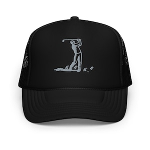 Embroidered Golfer Trucker Hat: Stylish Golf Lover Gift