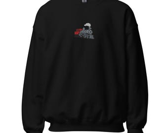Locamotive Steam Engine Train Embroidered Unisex Sweatshirt