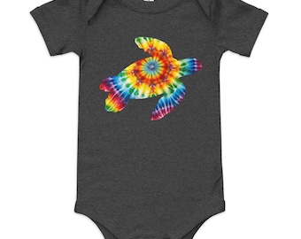 Tie Dye Sea Turtle Baby short sleeve one piece