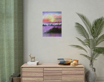 Summer Stroll Original Painting Coastal Sunrise Beach Art Poster