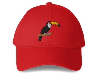 Toco Toucan Embroidered Structured 6-Panel Adjustable Baseball Cap
