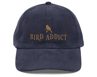 Bird Addict Embroidered Corduroy Hat