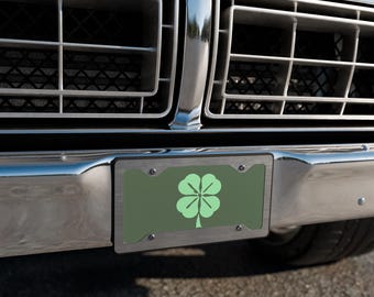 Touch of Luck Four Leaf Clover Green Car Vanity Plate Irish St Pat's Tag