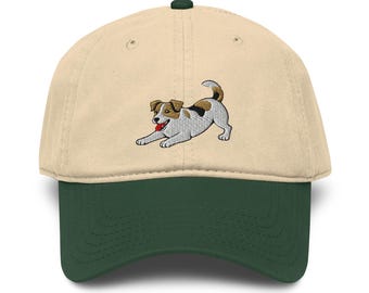 Jack Russell Embroidred Garment washed baseball cap