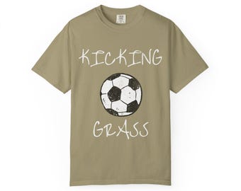 Kicking Grass Soccer Tee T-Shirt | Soccer Mom Dad Team