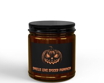 Smells liked Spiced Pumpkin Scented Soy Candles with Black Lid, (4 and 9oz)