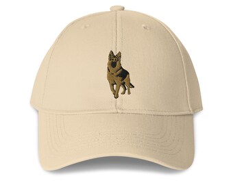 German Shepherd Embroidered Structured 6-Panel Adjustable Baseball Cap