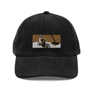 Fly Motorcycle Ride Embroidered Vintage corduroy cap