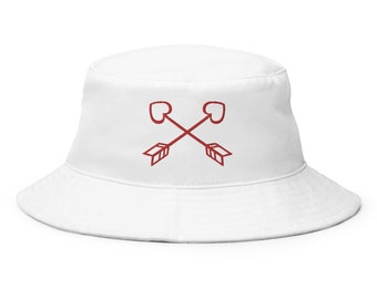 Cupid Arrows Embroidery Bucket Hat - Stylish and Trendy Bucket Hat for Men & Women - Cute Festival Hat - Unique Summer Fashion