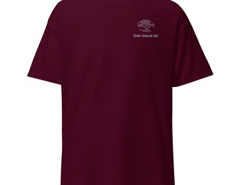 Oak Island Embroidered Unisex Classic Soft Cotton T-Shirt Casual Wear Gift for Him and  Her, Comfortable & Stylish