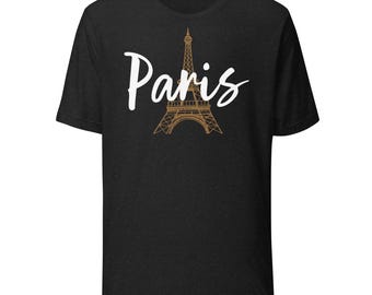 Paris Eiffel Tower Unisex T-Shirt – Vintage Parisian Design Tee for Men & Women, Casual Travel Shirt, Gift for France Lovers
