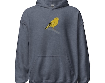 Yellow Warbler Embroidered Unisex Hoodie