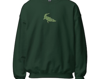 Alligator Embroidered Unisex Sweatshirt | Cute & Cozy Apparel for All Genders | Unique Gift Idea for Animal Lovers