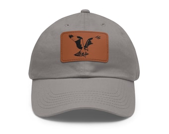 Osprey Rectangle Leather Patch Dad Hat, Bird Watcher Gift, Coastal Wildlife Hat