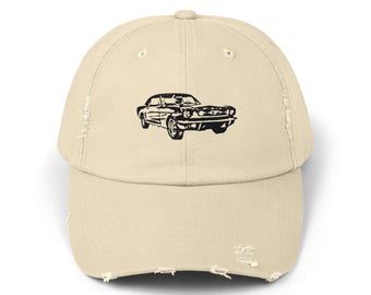 Classic Stang Unisex Distressed Cap