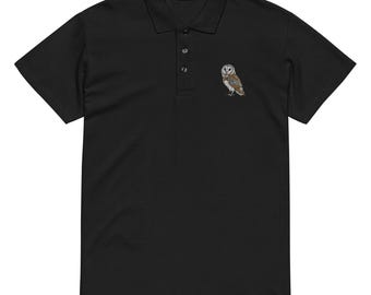 Barn Owl Embroidered Premium pique polo shirt
