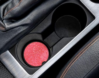 Red Honeysuckle Soapstone Car Coaster