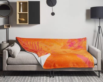 Abstract Tiger Orange Throw Blanket
