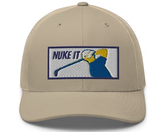 Embroidered Cap "Nuke It" Golfer Cool Retro Trucker Cap
