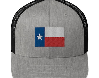 Trucker Hat Embroidered Texas Flag Unisex Adult Adjustable Mesh Back Cap