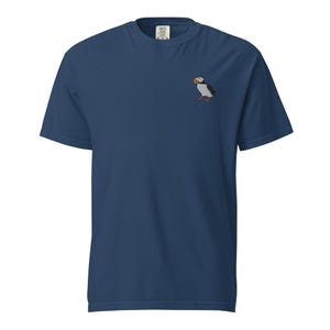 Puffin Embroidered Seabird Unisex garment-dyed heavyweight t-shirt